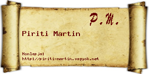 Piriti Martin névjegykártya